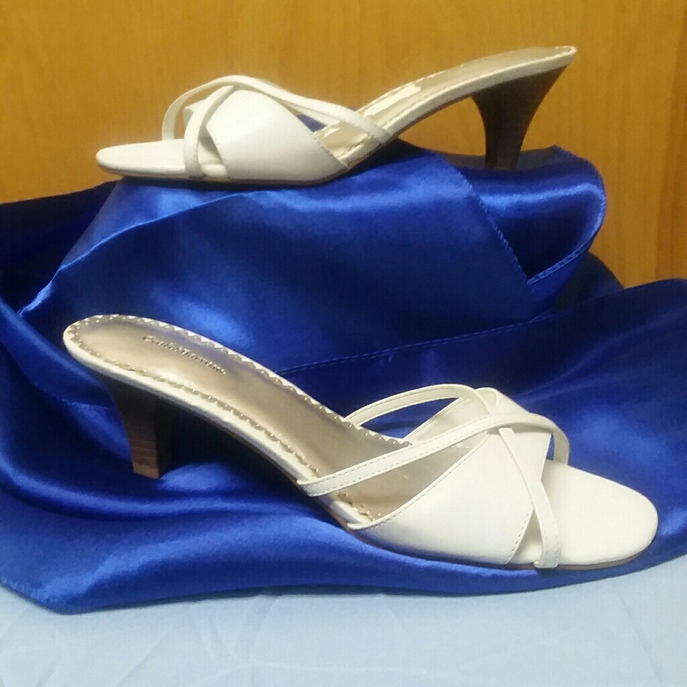 White Slip-On Mules